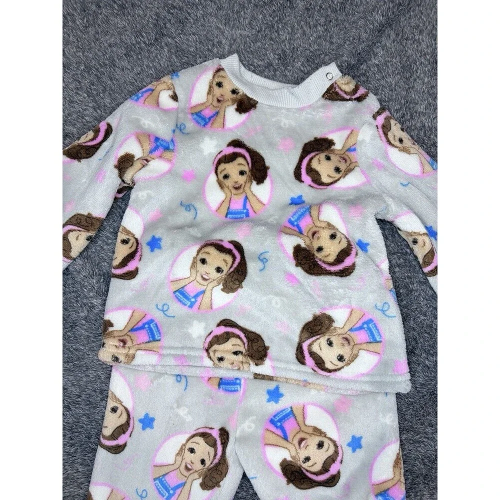 Ms. Rachel Grey Long Sleeve Pants Pajamas Set Toddler Girls Size 12 Months